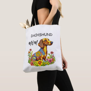 Tote Bag Carton mignon AI Dachshund Maman