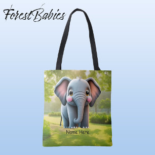 Tote Bag Cartoon animal animal Eléphant mignon