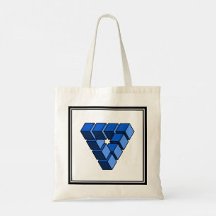 Tote Bag Cartoon Bleu Jouet Noir Blocs Triangle Tot Graphiq