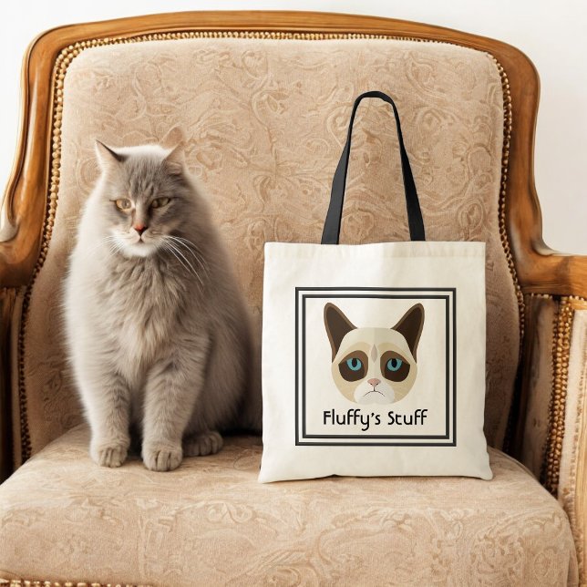 Tote Bag Cartoon de chat mignon Moderne Voyage pour animaux (A perfect tote bag for the on-the-go cat!)
