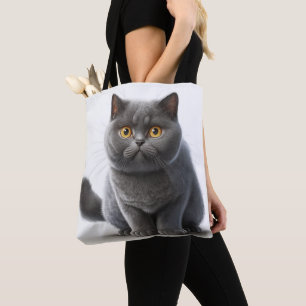 TOTE BAG CARTOON EN HAUT-AIR BRITANNIQUE ADORABLE GRAY