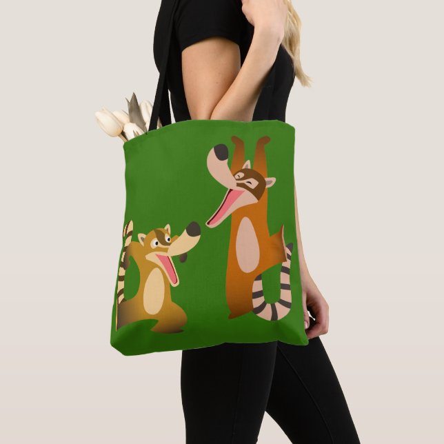 Tote Bag Cartoon joyeux Cute Coatimundis (De près)