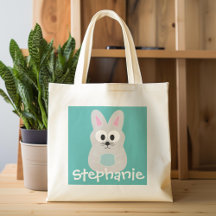 Cartoon mignon lapin de Pâques avec nom personnali
