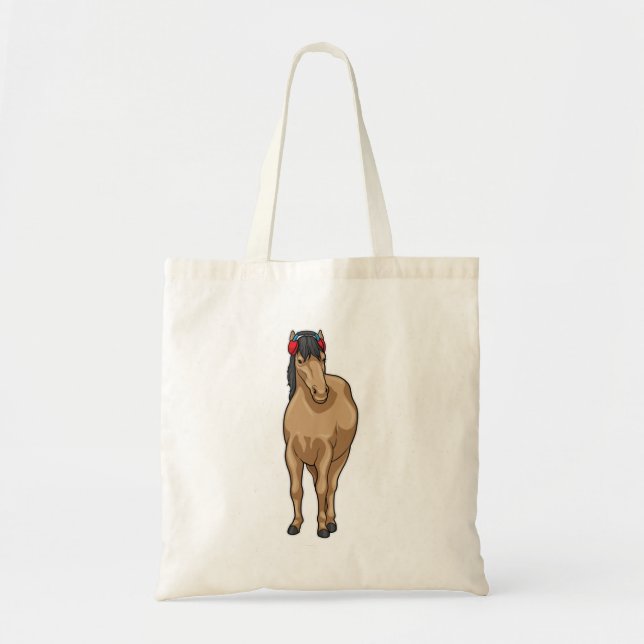 Tote Bag Casque de musique à cheval (Devant)