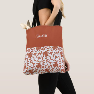 Tote Bag Casquette de Noël moche Scarf Rouge blanc Nom
