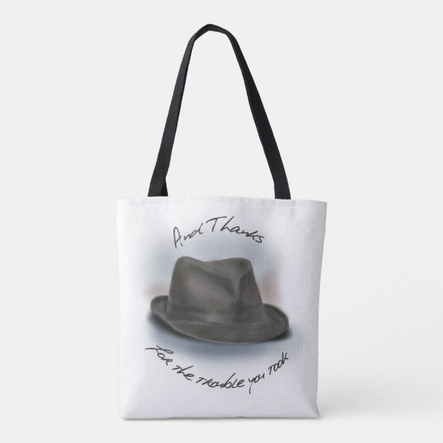 Tote Bag Casquette peint de Fedora pour Léonard (Dos)