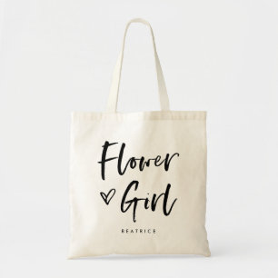 Tote Bag Casual Script   Chic Simple Flower Girl Cadeau