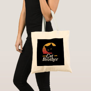 Tote Bag Cat Brother Style Vintage Retro Cadeau Pour Amoure