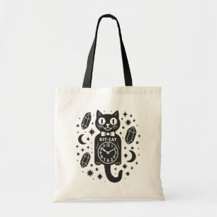 Tote Bag Cat Clock
