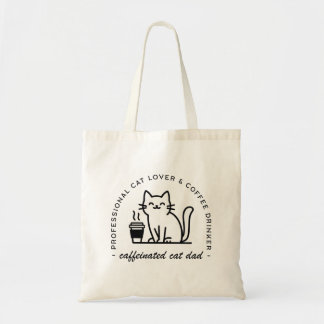 Tote Bag Cat dad and coffee lover funny hipster