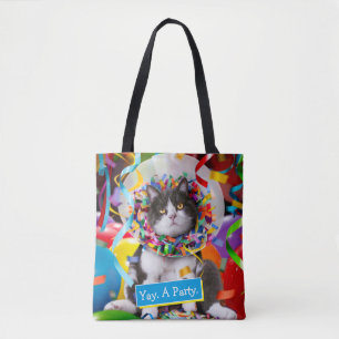 Tote Bag Cat In Party Cone