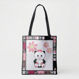 Tote Bag Cat kitten illustration enfants imprimé enfant