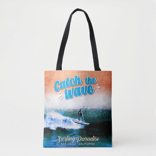 Tote Bag Catch the Wave - Le paradis du surf (Devant)