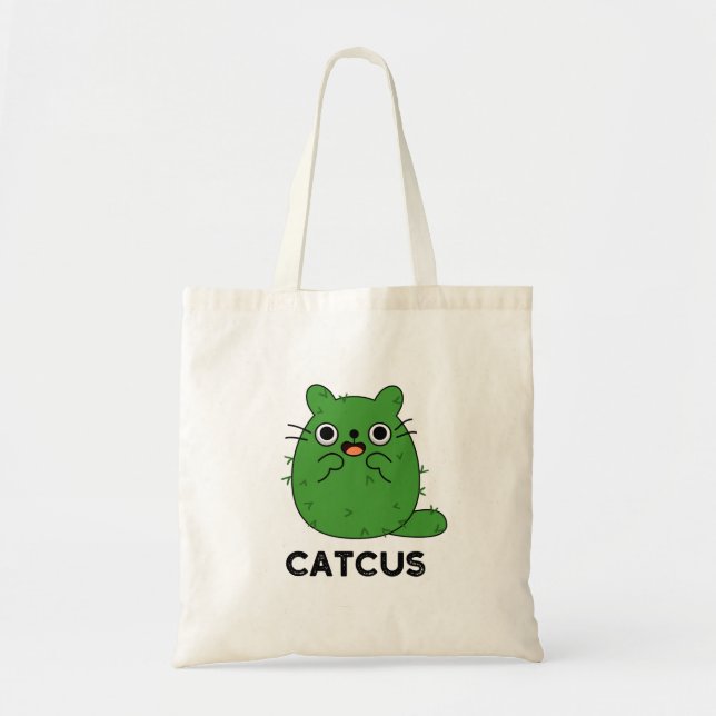 Tote Bag Catcus Funny Chat Cactus Pun (Devant)