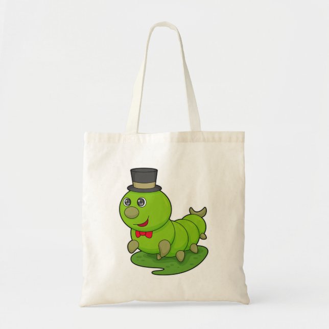 Tote Bag Caterpillar en Gentleman avec Cylindre (Devant)