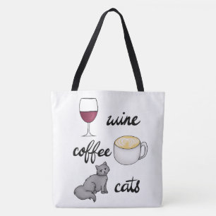 Tote Bag Cats de café à vin Fourre-tout