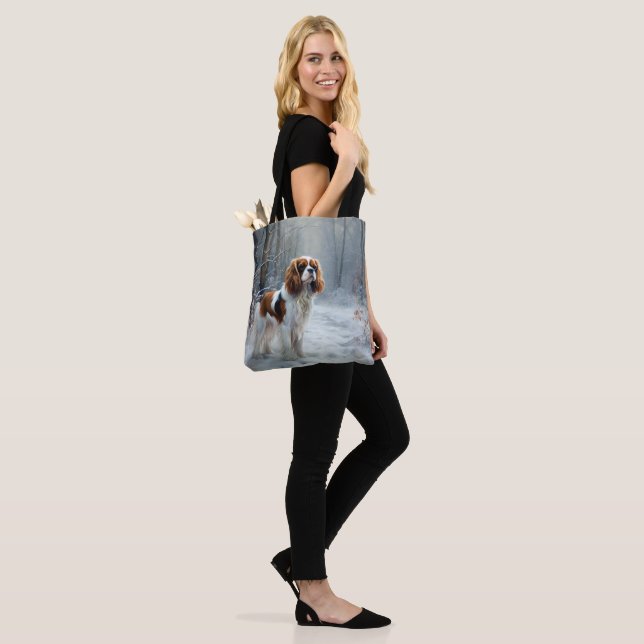 Tote Bag Cavalier Roi Laisser Neige Noël Brossé (Sur le modèle)