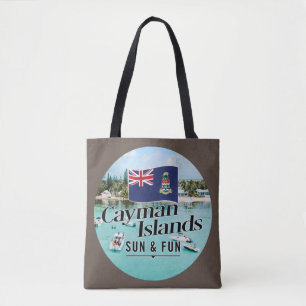 Tote Bag "Cayman Islands Sun & Fun" avec drapeau