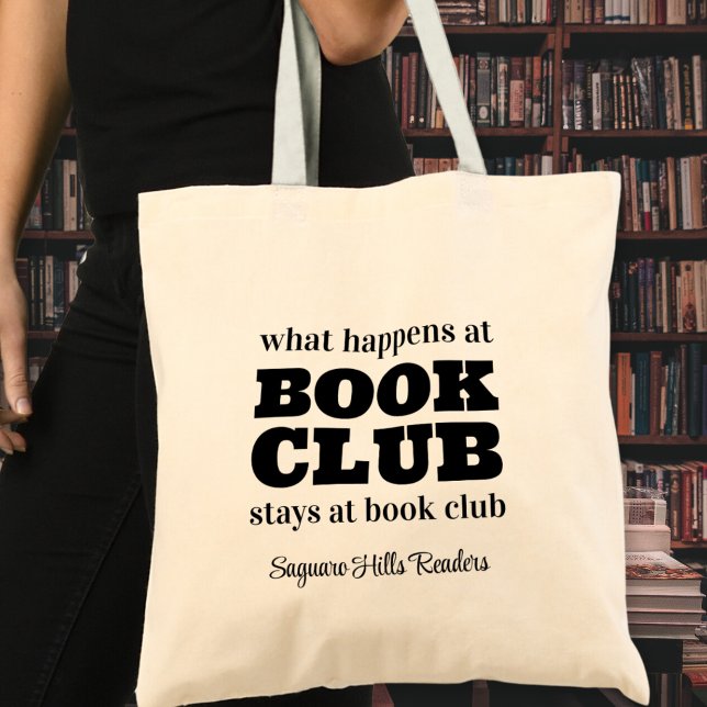 Tote Bag Ce qui se passe à Book Club Nom Lire livre (personalized what happens at book club stays at book club reading library bookish lovers tote bags)