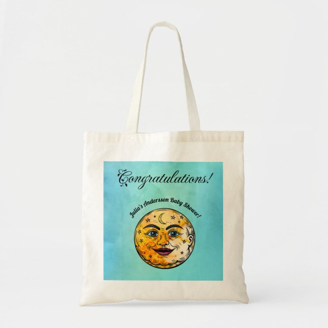 Tote Bag Célébration du Baby shower de la Lune (Devant)