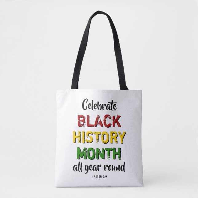 Tote Bag Célébrer le Mois de l'histoire des Noirs BHM Bible (Devant)