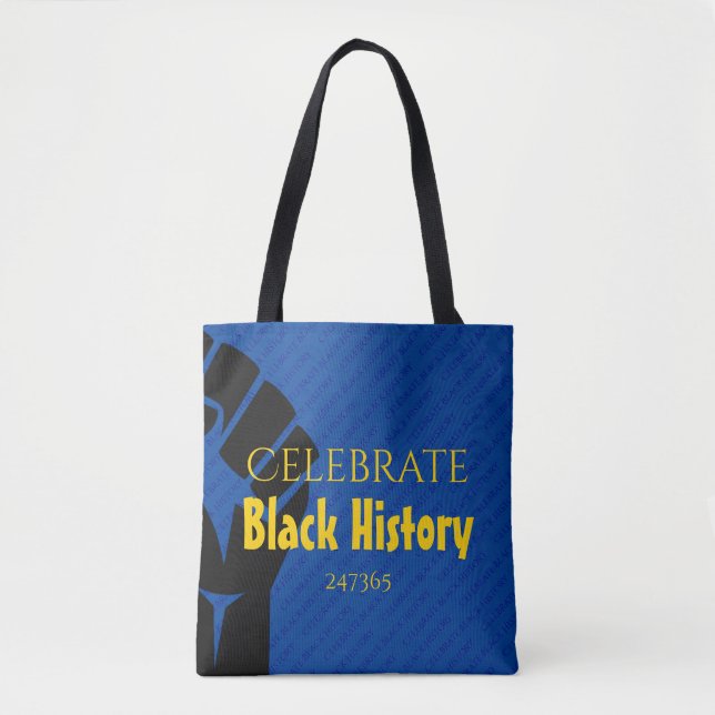 Tote Bag CÉLÉBRER L'HISTOIRE NOIRE 247365 Personnalisé Bleu (Devant)