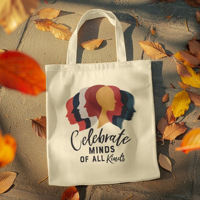 Tote Bag Célébrez les esprits de toutes sortes (Celebrate all minds with this modern and stylish tote bag)