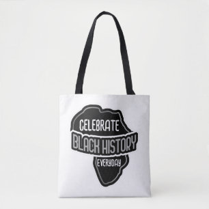 Tote Bag Célébrez l'histoire NOIRE au quotidien en blanc