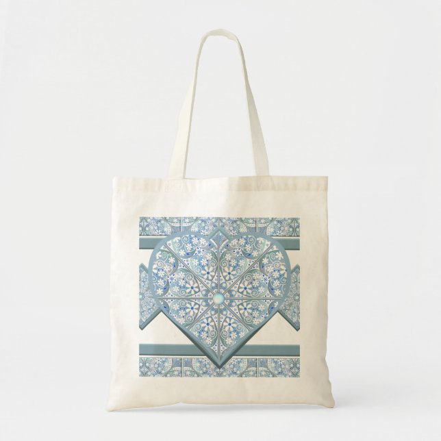 Tote Bag Céramique Lace Bleu clair (Devant)