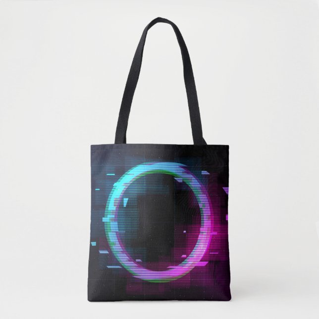 Tote Bag Cercle de jachère à ondes vapeur Synthwave avec b (Devant)