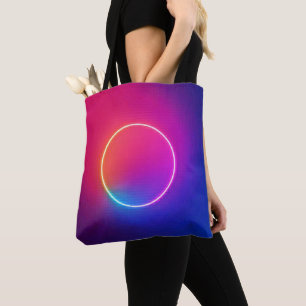 Tote Bag Cercle de néon lumineux - Art abstrait