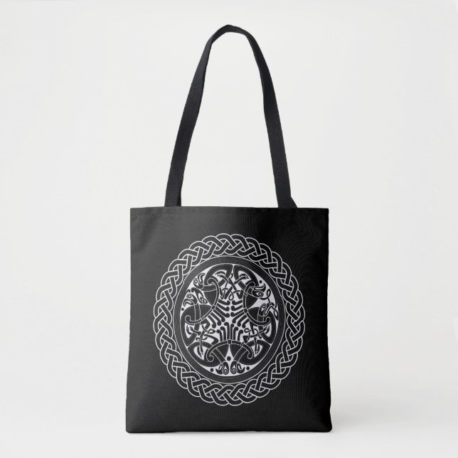 Tote Bag Cercle de nouilles celtiques avec oiseaux (Devant)