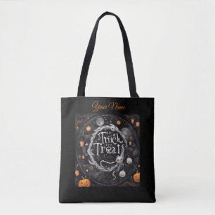 Tote Bag Cercle d'images et d'icônes flottantes d'Halloween