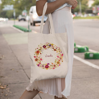 Tote Bag Cercle Fleurissant | Art de la Fleur Pressée par S