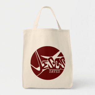 Tote Bag Cercle rouge La croix Jésus sauve Graffiti