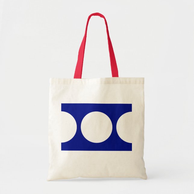 Tote Bag Cercles blancs en bleu (Devant)