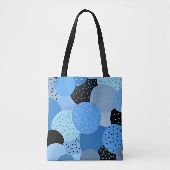 Tote Bag Cercles bleus Abstraits (Devant)