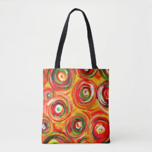 Tote Bag Cercles chauds et torsades Abstraits originaux