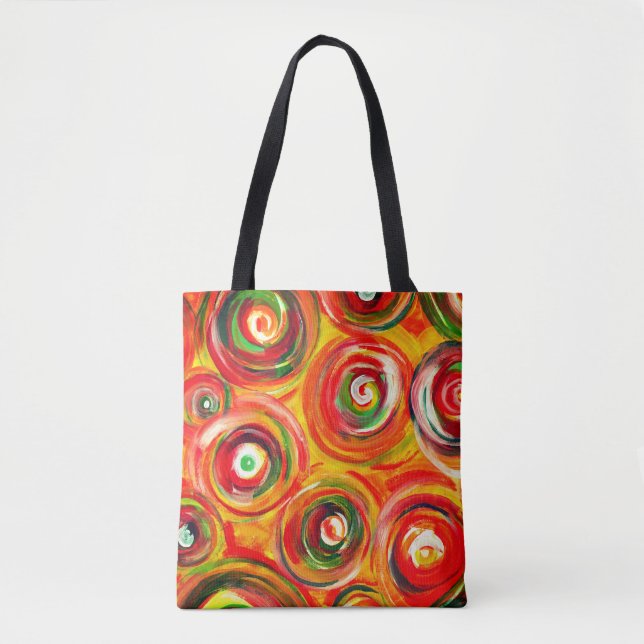 Tote Bag Cercles chauds et torsades Abstraits originaux (Devant)