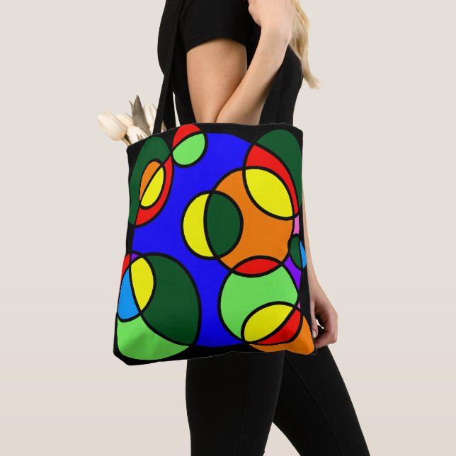 Tote Bag Cercles de couleurs arc-en-ciel (De près)