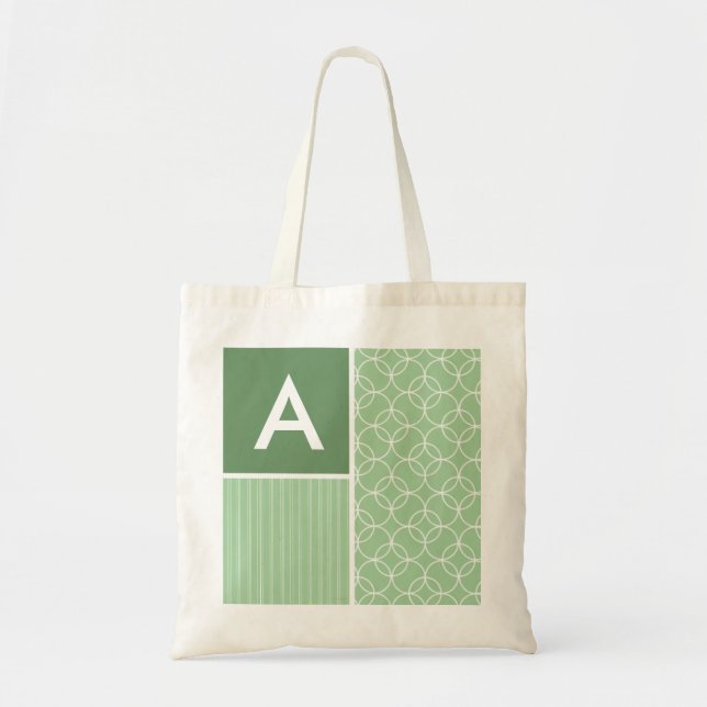 Tote Bag Cercles de vert sauge ; Cercle (Devant)