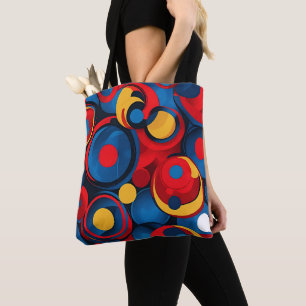 Tote Bag Cercles géométriques d'art pop rétro