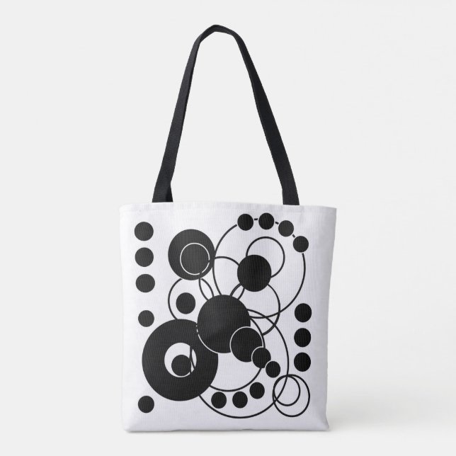 Tote Bag Cercles noirs et blancs (Dos)