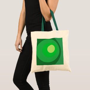 Tote Bag Cercles Verts Rétro