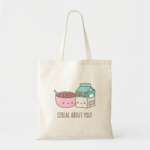 Tote Bag Céréales mignonnes sur vous amour Puns Fourre-tout
