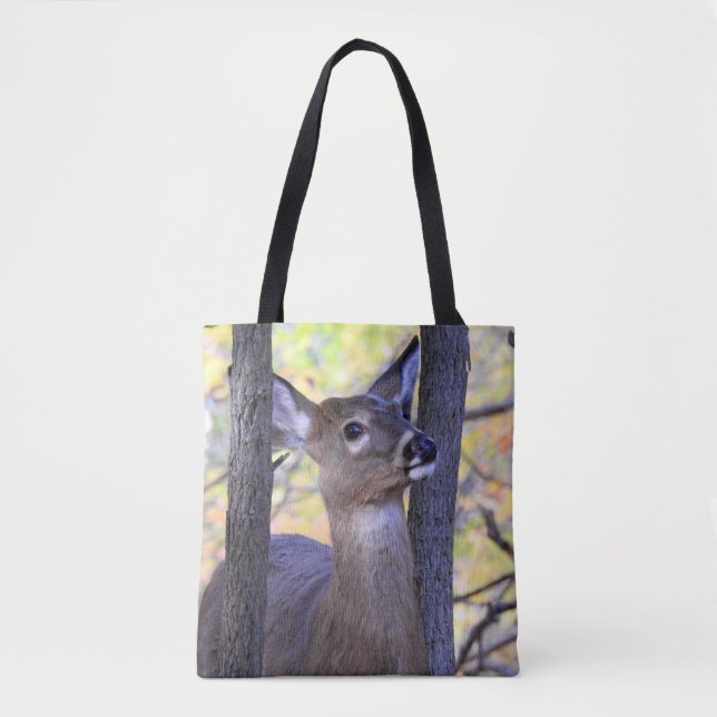 Tote Bag Cerf à queue blanche mignonne (2 côtés) (Devant)