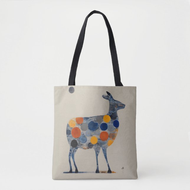Tote Bag Cerf aux cercles colorés (Devant)