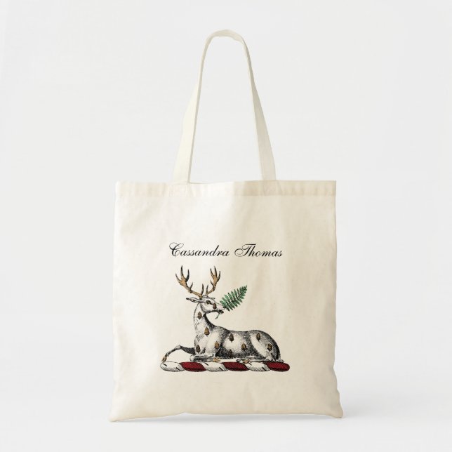 Tote Bag Cerf avec Emblème héraldique de graisse (Devant)