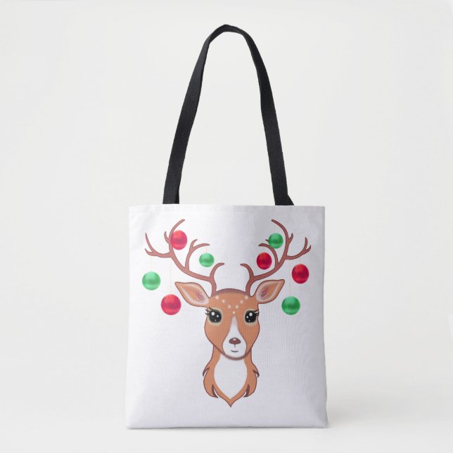 Tote Bag Cerf de Noël (Devant)