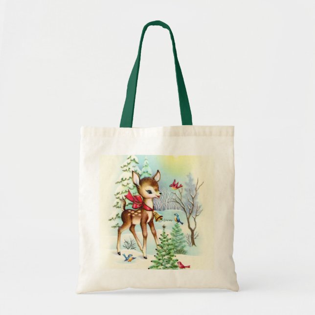 Tote Bag Cerf de Noël vintage (Devant)